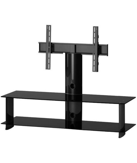 Тумбы и стойки для телевизоров: Стойка под телевизор Sonorous PL 2000 B-HBLK 2 полки, крепеж для ТВ, max нагрузка 60кг, поворот 35o, 1210х1400х440мм (ВхШхГ), черное стекло / черные ножки (на фото) фотографии