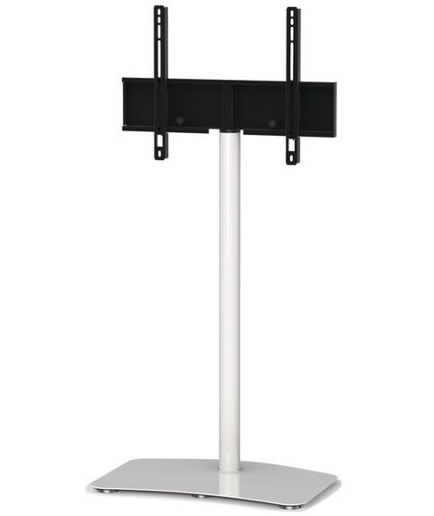 Тумбы и стойки для телевизоров: Стойка под телевизор Sonorous PL 2800 WHT-WHT 1 полка, крепеж для ТВ, max нагрузка 30кг, поворот 35o, 1380х650х450мм  (ВхШхГ),  белое стекло / белые ножки фотографии