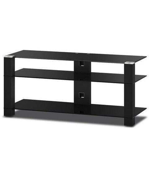 Тумбы и стойки для телевизоров: Тумба под телевизор Sonorous PL 3400 B HBLK 3 полки, max нагрузка 50 кг, 590х1200х440мм (ВхШхГ), черное стекло / черные ножки фотографии