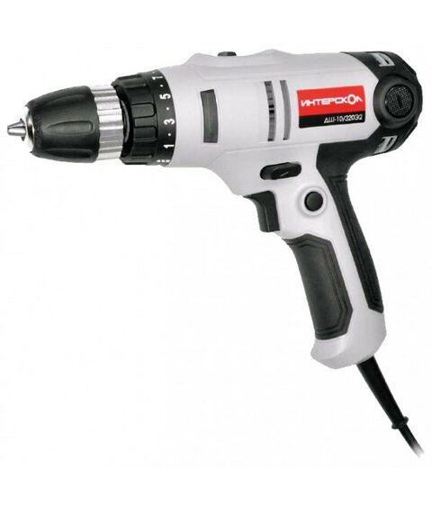 Дрели и шуруповерты: Дрель Интерскол ДШ-10/320Э2 320W, 1800 об/мин, 10мм, винт до 6 мм, картон фотографии