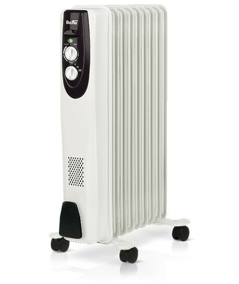 Масляные радиаторы: Масляный радиатор Ballu Classic BOH/CL-09WRN мощность обогрева 2000 Вт, число секций: 9, термостат, колеса для перемещения, цвет белый фотографии