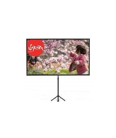 Экраны для проекторов: Экран Sakura TriScreen 1:1 SCPST-220x220 220x220 см, напольный рулонный белый, 123" фотографии