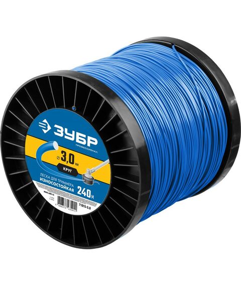 Леска для триммеров: Леска для триммера Зубр Профессионал 71015-2.4 2.4 мм, 400 м, круг фотографии