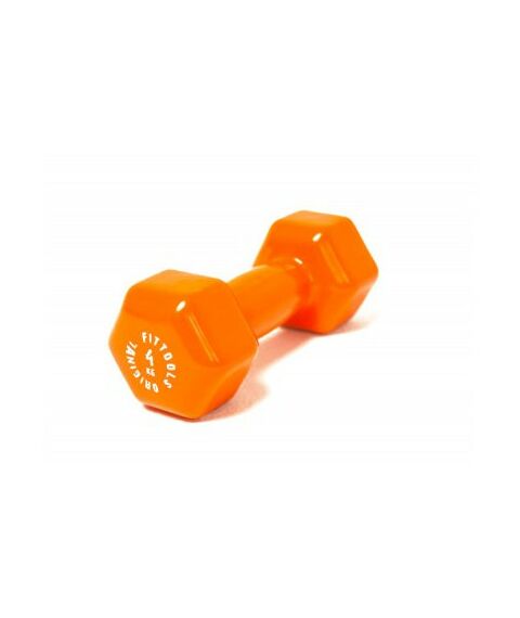 Гантели для фитнеса: Гантель Original FitTools FT-VWB-4 в виниловой оболочке 4 кг (Цвет - оранжевый) фотографии