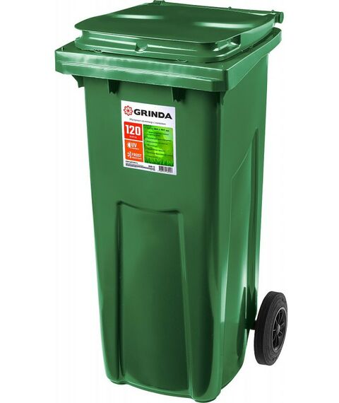 Компостеры и мусорные контейнеры: Мусорный контейнер с колёсами GRINDA МК-120 120 л [3840-12] фотографии