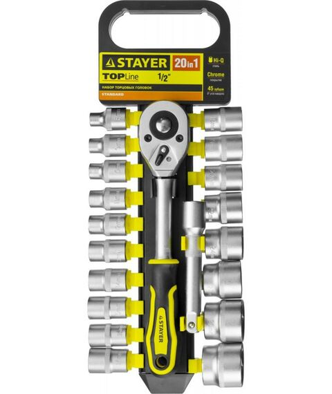 Наборы инструментов и ключи: набор торцовых головок STAYER RSS 20L 20 предметов [27750-H20] фотографии
