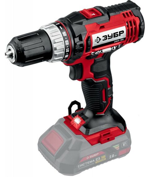 Дрели и шуруповерты: Дрель-шуруповерт Зубр ДШЛ-185 18В, без АКБ, в коробке фотографии