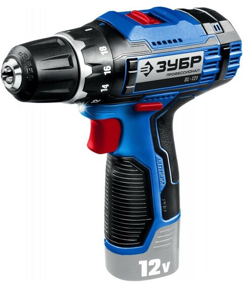 Дрели и шуруповерты: Дрель-шуруповерт Зубр Профессионал DL-121 ЗУБР 12В, без АКБ, в коробке фотографии