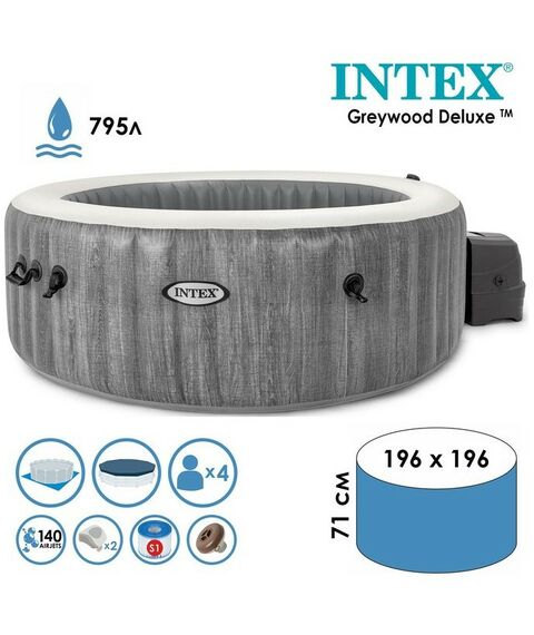 Бассейны: SPA бассейн Intex GREYWOODDELUXE 196 х 71 см 220-240V, от 6 лет [28440] фотографии