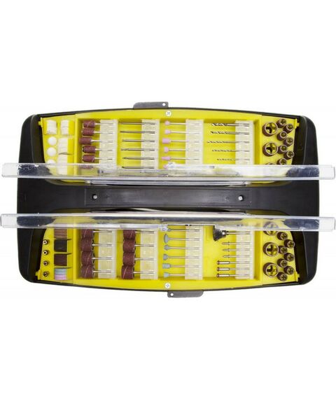 Прямошлифовальные машины (граверы): Набор мини-насадок для гравировочных машин STAYER MASTER 29906-H191 в пластик боксе, гибкий вал,штатив, место для гравёра, 191 предметов фотографии