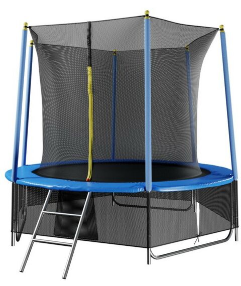 Батуты: Батут Winner Classic 8 футов / 244 см верхняя + нижняя защитные сетки и лестница в комплекте фотографии