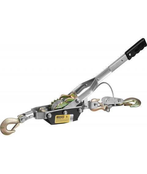 Лебедки, тали, тельферы: Лебедка STAYER MAXPull 4310-4 рычажная, тросовая, 4т/3м фотографии