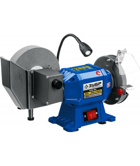 Точильные станки: Заточной станок для мокрого и сухого шлифования Зубр ПТМ-150 d150 / d200 мм, 500 Вт фотографии