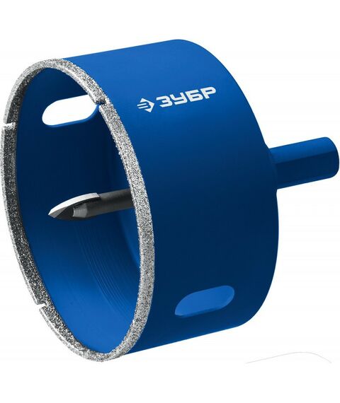 Буры, пики, коронки, сверла: Коронка алмазная по кафелю и стеклу Зубр Профессионал 29850-115 d=115 мм, зерно Р 60, в сборе с центрирующим сверлом и имбусовым ключом фотографии