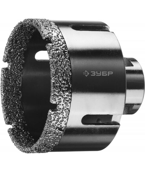Буры, пики, коронки, сверла: Коронка алмазная по керамограниту Зубр Профессионал 29865-68 вакуумное спекание алмазов, d=68 мм, посадка М14 фотографии
