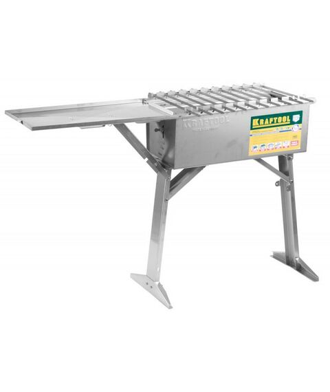 Все для пикника: Мангал переносной KRAFTOOL EXPERT с автоматическим вращением шампуров, 300x600x800мм [68310] фотографии