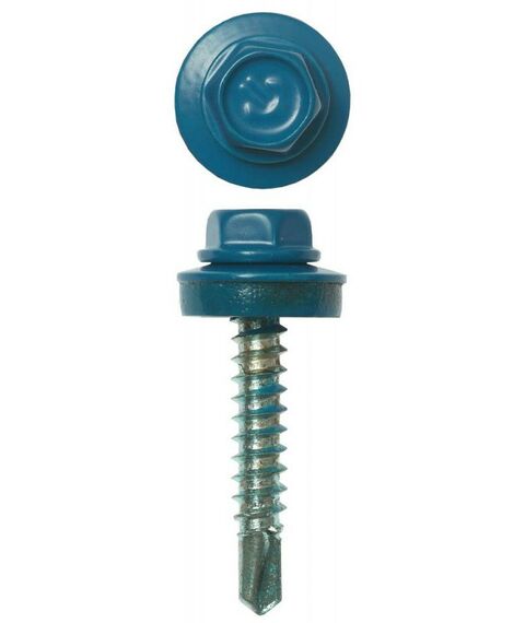 Саморезы: Саморезы СКД кровельные Зубр 29 х 4.8 мм RAL 5009 небесно-голубой, 2 500 шт, для деревянной обрешетки [4-300310-48-029-5009] фотографии