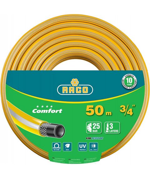 Шланги, системы водопровода и автополива: Поливочный шланг RACO COMFORT 3/4" 50 м 25 атм трёхслойный армированный [40303-3/4-50_z01] фотографии