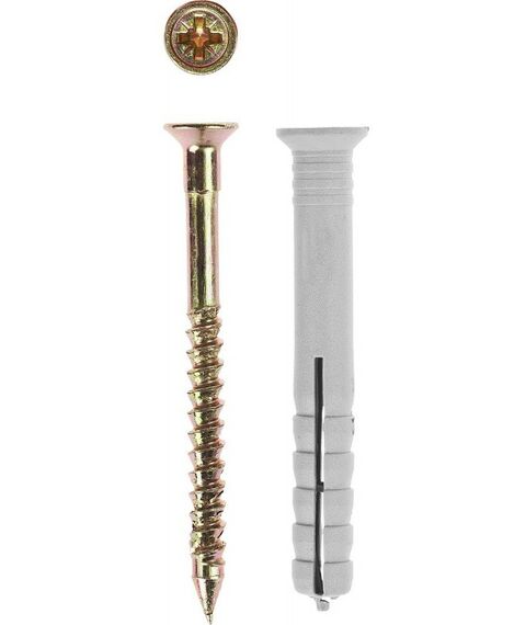 Дюбели: Дюбель-гвоздь полипропиленовый Зубр 6 x 50 мм потайный бортик, 1600 шт [4-301340-06-050] фотографии