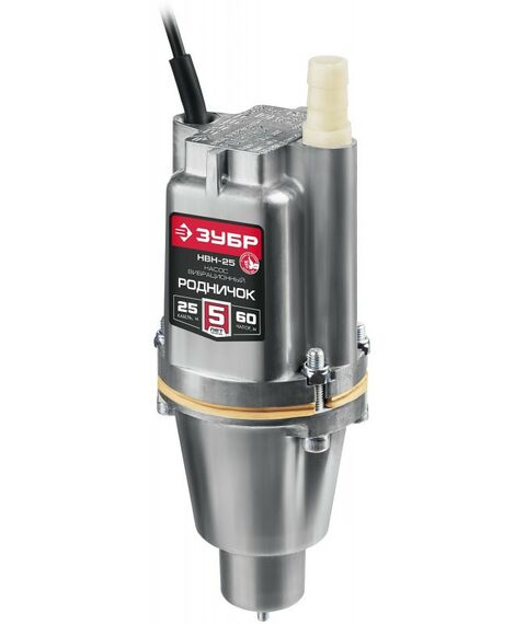 Насосы и насосные станции: Вибрационный насос с нижним забором воды Зубр Родничок-Н 25 м провод [НВН-25] фотографии