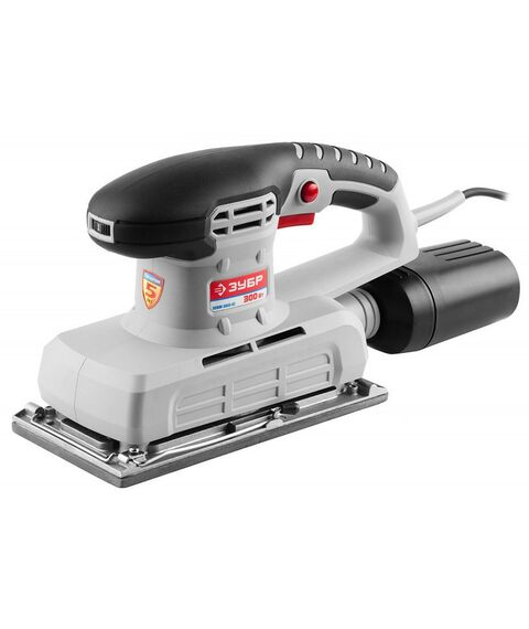 Плоскошлифовальные (вибрационные): Машина плоскошлифовальная Зубр ЗПШМ-300Э-02 мет. платформа, 115х230 мм, 6000-12000 об/мин, мешок для сбора пыли, 300 Вт фотографии