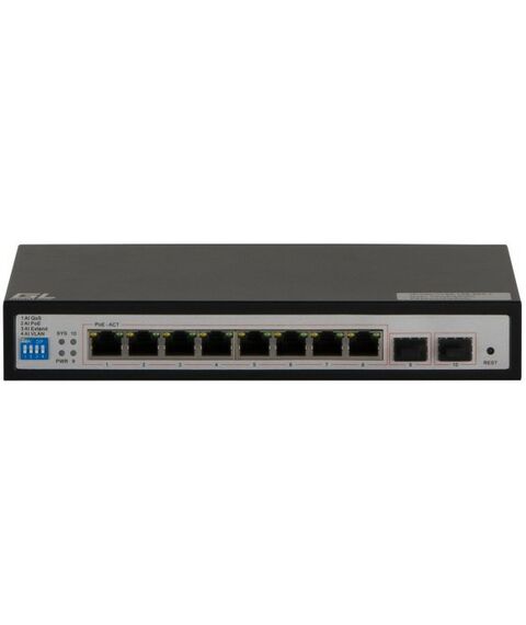 Коммутаторы, маршрутизаторы, межсетевые экраны: Коммутатор управляемый Gigalink GL-SW-G105-08P WEB Smart, 8 PoE (802.3af/at) портов 10/100/1000Мбит/с до 250 метров cat.6, 2*SFP 1000Мбит/с, 120Вт APO&R фотографии