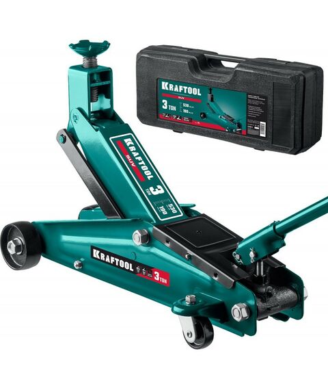 Домкраты: Подкатной домкрат с высоким подъемом KRAFTOOL SUV 3т 190-530мм в кейсе [43458-3-K] фотографии