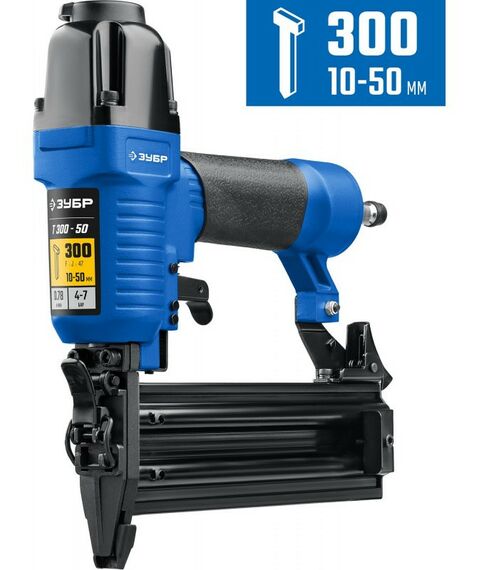 Гвоздезабиватели: Пневматический нейлер (гвоздезабиватель) Зубр Профессионал Т300-50 гвозди тип 300 (10-50 мм) [31933] фотографии