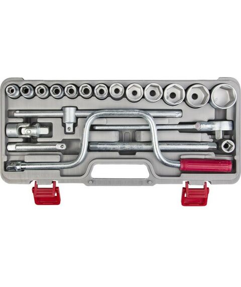 Наборы инструментов и ключи: Набор торцовых головок Низ Шоферский инструмент №3 1/2", сталь 40Х, в пластиковом кейсе, 19 предметов [2761-30] фотографии