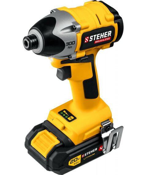 Винтоверты: Бесщёточный винтоверт STEHER CSB-300-2 20В, 2 АКБ (2Ач), в кейсе фотографии