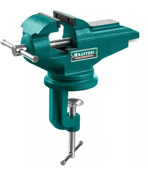 Тиски, струбцины, наковальни, верстаки: Стальные настольные тиски KRAFTOOL MINI 65 мм [32713-75] фотографии