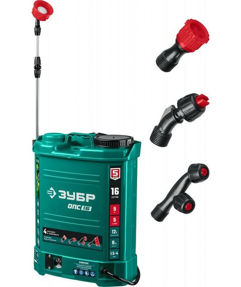 Опрыскиватели садовые: Опрыскиватель аккумуляторный Зубр ОПС-16 16 л бак, 12В, 8Ач фотографии