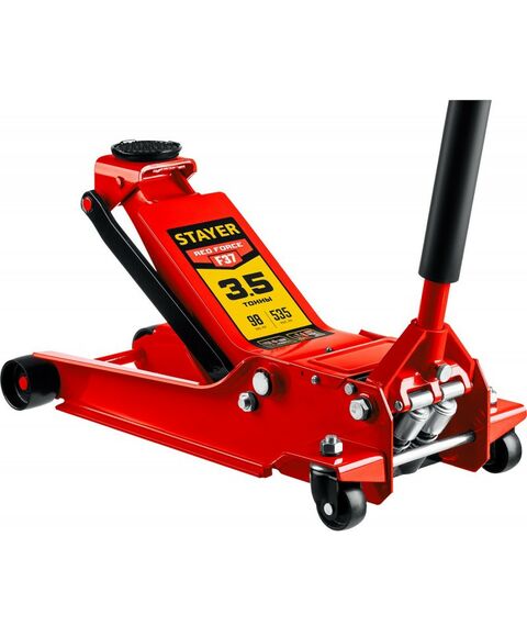 Домкраты: Подкатной домкрат универсальный для СТО STAYER RED FORCE F-37 3.5т 98-535мм [43158-3.5] фотографии