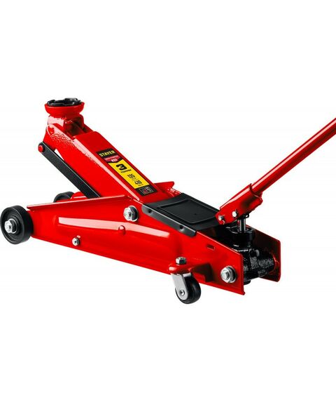 Домкраты: Подкатной домкрат с увеличенным подъемом и поворотной ручкой STAYER RED FORCE R-33 3т 135-410мм [43151-3] фотографии