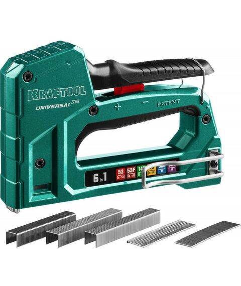 Степлеры: Универсальный алюминиевый степлер 6-в-1 KRAFTOOL Universal-HD 53(6-14мм)/140(8-14мм)/13/ 53F/300/500 [3188] фотографии