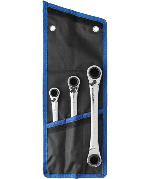 Наборы инструментов и ключи: Набор накидных гаечных ключей трещоточных Зубр 27105-H3 3 шт, 8 - 19 мм фотографии