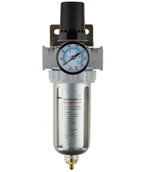 Наборы пневмоинструмента: Набор аксессуаров для пневмосистем KRAFTOOL INDUSTRIE QUALITAT манометр, влагоотделитель [06506] фотографии