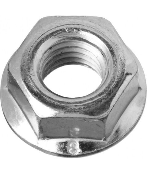 Метрический крепеж: Гайка Зубр M8 DIN 6923 с фланцем, 5 кг, кл. пр. 6, оцинкованная [303630-08] фотографии