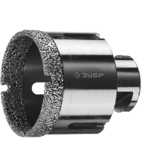 Буры, пики, коронки, сверла: Высокоскоскоростная алмазная коронка для УШМ Зубр Профессионал (М14) d 54мм по керамограниту и железобетону, вакуумное спекание [29865-54] фотографии