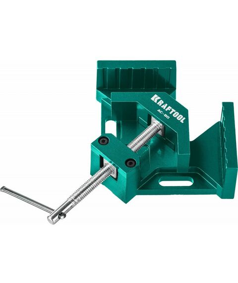 Тиски, струбцины, наковальни, верстаки: Мощная алюминиевая угловая струбцина KRAFTOOL AC-80 две опорные поверхности по 88 мм, глубина зажима 70 мм [32202] фотографии