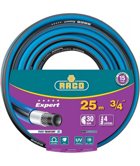 Шланги, системы водопровода и автополива: Поливочный шланг RACO EXPERT 3/4" 25 м 30 атм четырёхслойный армированный [40302-3/4-25_z01] фотографии
