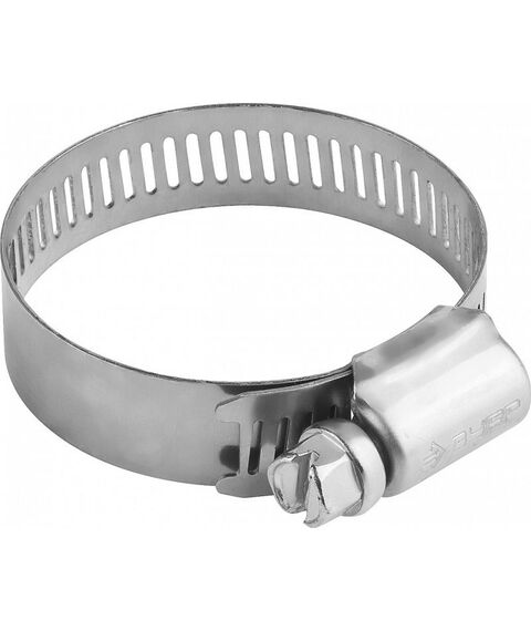 Хомуты металлические: Хомуты НХ-12П Зубр 29-47 мм Профессионал, нерж. сталь, просечная лента 12.7 мм, 100 шт [37815-029-47-100] фотографии