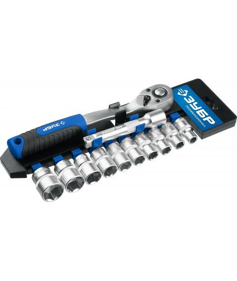 Наборы инструментов и ключи: Набор торцовых головок Зубр Профессионал ТБ-12 12 предметов [27647-H12_z01] фотографии