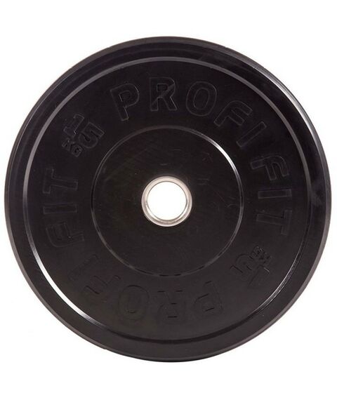 Диски d 50:  Диск для штанги каучуковый, черный D51 мм PROFI-FIT 15 кг фотографии