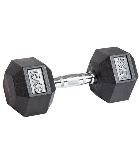Гантели:  Гантель гексагональная обрезиненная PROFI-FIT 15 кг фотографии