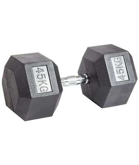 Гантели:  Гантель гексагональная обрезиненная PROFI-FIT 45 кг фотографии