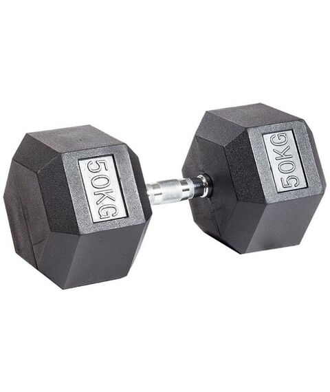 Гантели:  Гантель гексагональная обрезиненная PROFI-FIT 50 кг фотографии