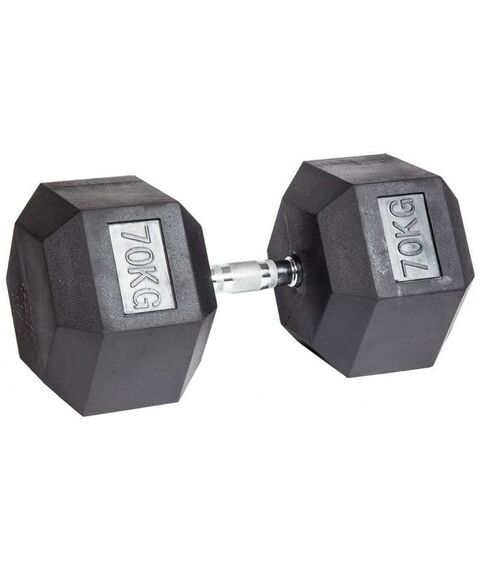 Гантели:  Гантель гексагональная обрезиненная PROFI-FIT 70 кг фотографии