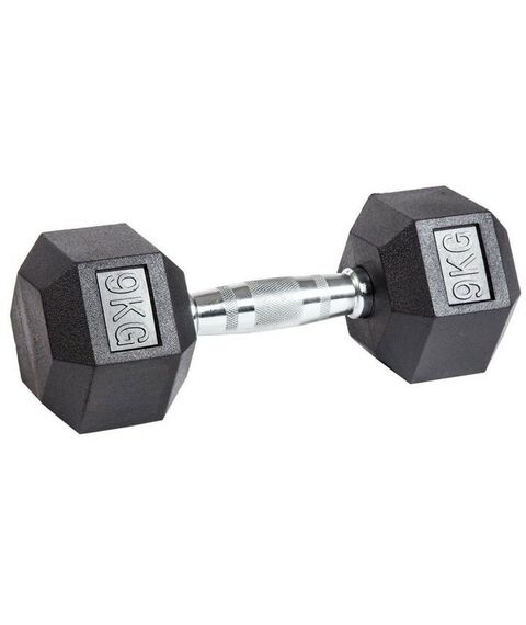 Гантели:  Гантель гексагональная обрезиненная PROFI-FIT  9 кг фотографии