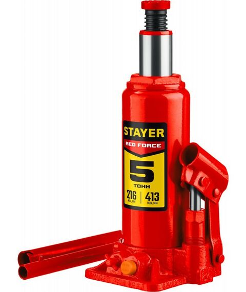 Домкраты: Домкрат бутылочный гидравлический STAYER RED FORCE 5т 216-413мм [43160-5_z01] фотографии